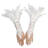 1PC Embroidery Feather Long Gloves Lace Wedding Gloves Gothic Mesh Sleeve  Party Wear