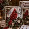 Fabric Based Christmas Fabric Poke Art Kit 3D Design Needle Punch Art  Christmas Decorating