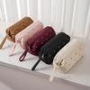 Hair Dryer Storage Bag For Travel Cute Bow Embroidery Quilted Hair Tools Waterproof Zipper Cosmetic Bags