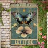 Tin Sign with Quote Whisper Words of Let It Be Vintage Floral Metal Wall Art Retro Cottagecore Garden Aesthetic Plaque for Be