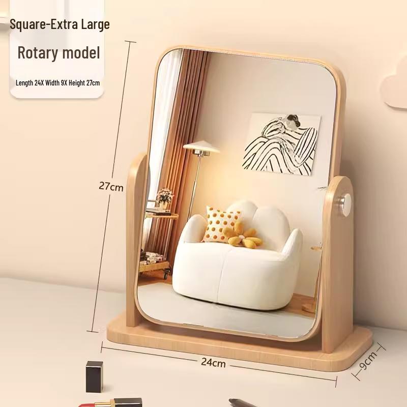 SPACEXPERT Wooden Rotating Makeup Mirror