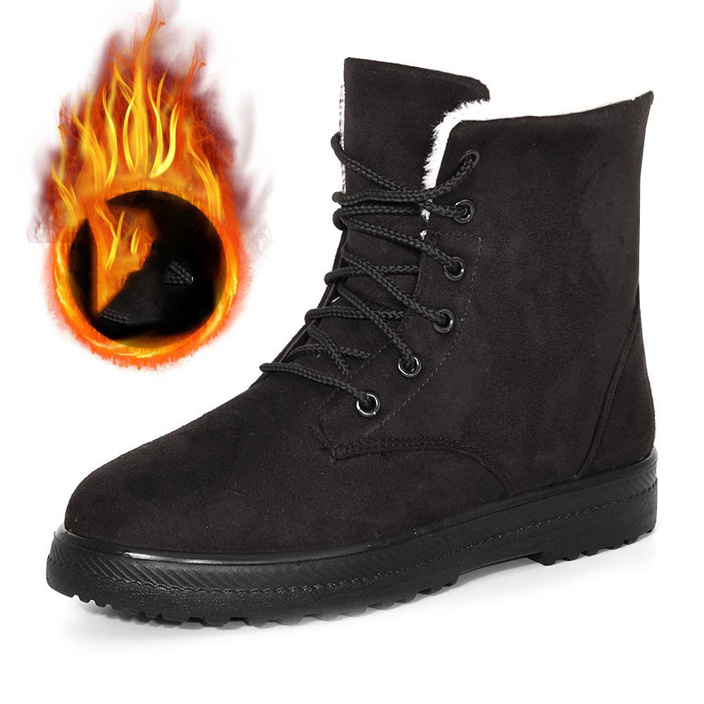 Women's Winter Boots Low Heels Women Boots With Fur Warm Winter Shoes Women Snow Boots Ankle Botas Mujer Winter Footwear Female