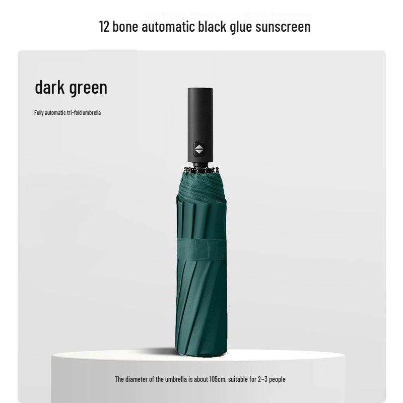 Thickened Automatic Folding Sunshade Umbrella - Enlarged, Anti-UV for Sun and Rain