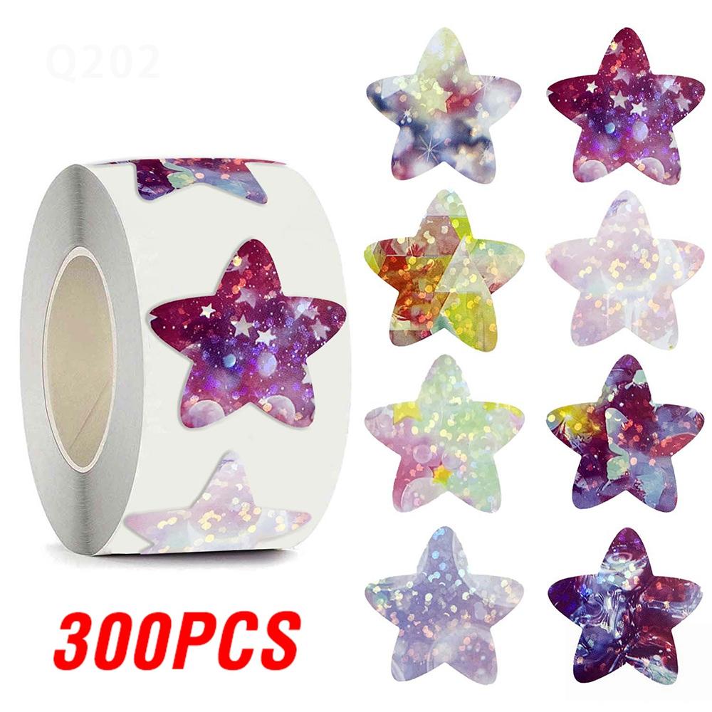 100-500pcs Glitter Star Stickers for Kids School Teacher Reward Sticker Party Decor Small Business Label Scrapbooking Stickers