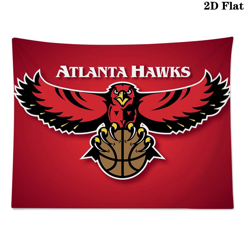Atlanta Hawks Logo Wall Tapestry Aesthetic Wall Hanging Printed Fabric Blanket Decorative Tapestries for Bedroom Living Room Home Decor