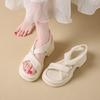 Fashion Women's Chunky Heel Sandals Summer New Korean Version Cross-belt Thick-soled Sandals Outdoor Open Toe Lightweight Casual Sandals