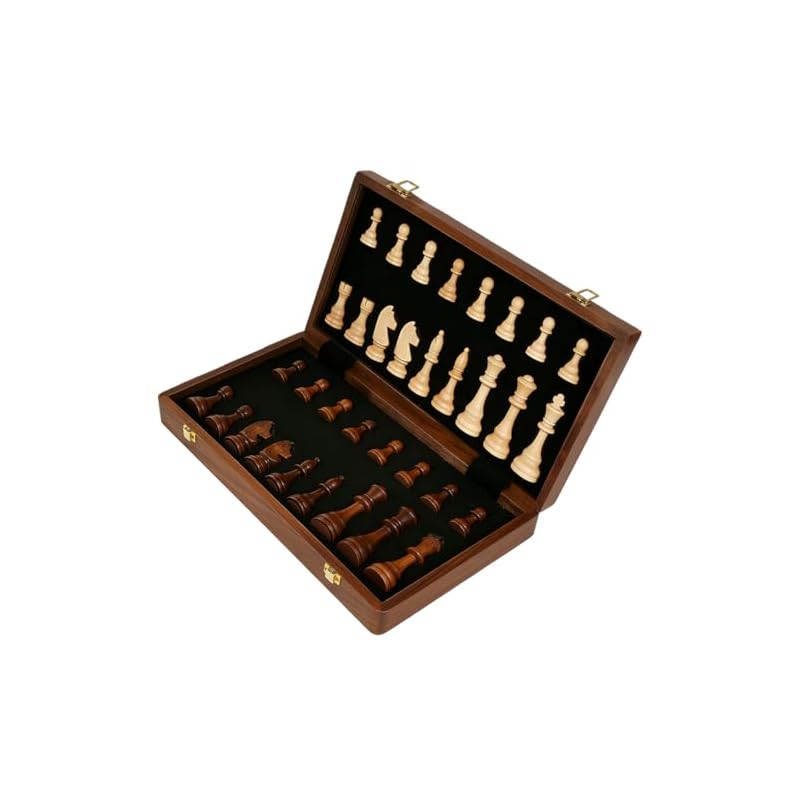 Pekaro International Chessboard, Wooden Folding Chess Set with Integrated Storage Box, Perfect Gift for Adults and Children, Family Fun, Educational