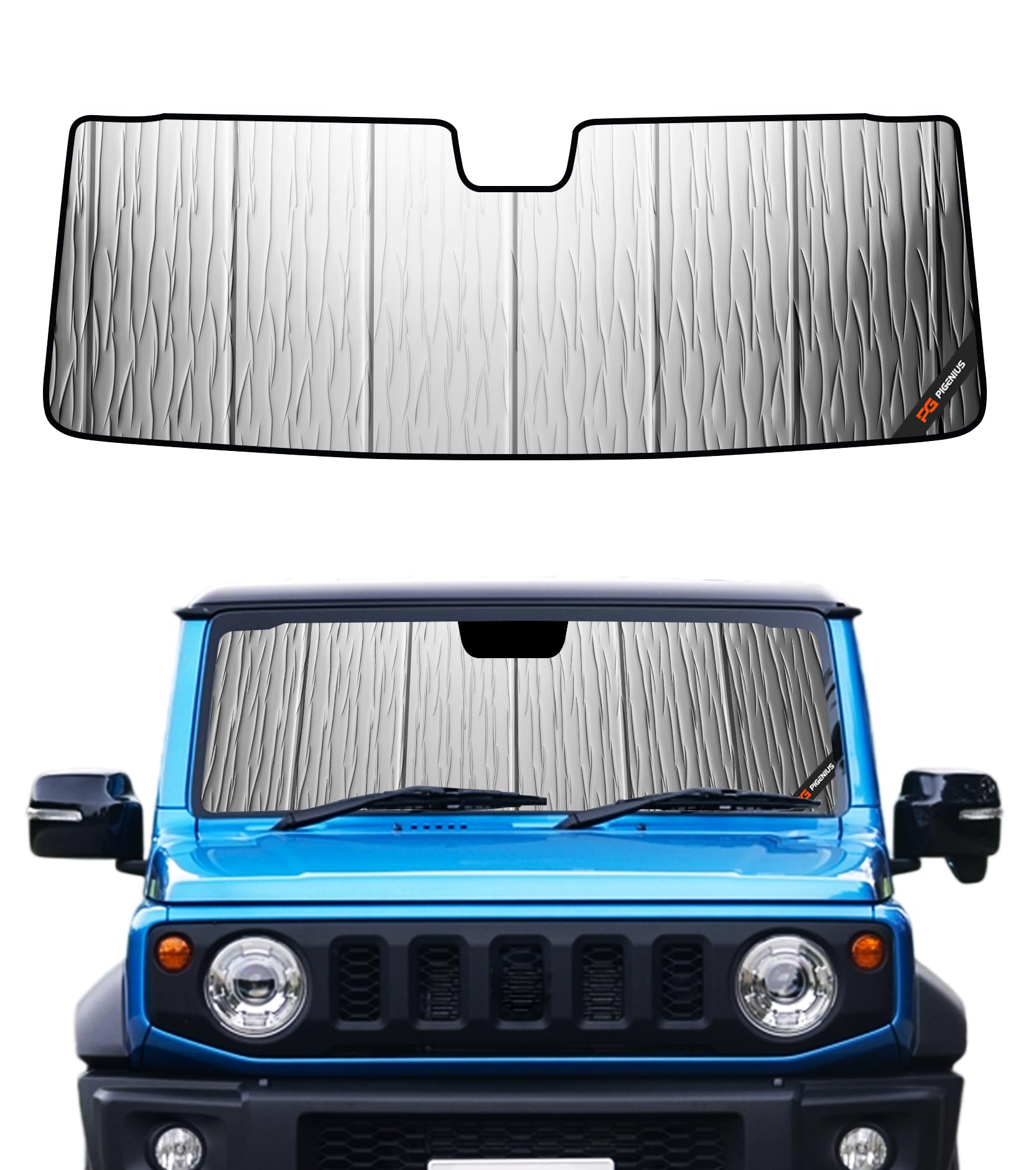 

Pigenius Передний солнцезащитный козырек для Suzuki Jimny/Jimny Sierra JB64W JB74W (2018–Настоящее время), 5-слойный, утепленный, защита от УФ-лучей, складной с сумкой для хранения