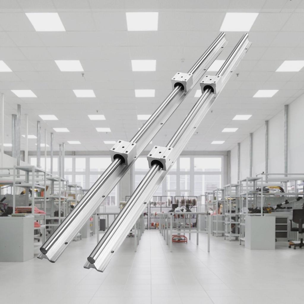Linear Guide Rail Set, SBR12 1000mm, 2 PCS 39.4 in/1000 mm SBR12 Guide Rails and 4 PCS SBR12UU Slide Blocks, Linear Rails and Bearings Kit for