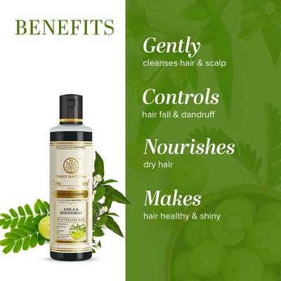 Khadi Natural Amla & Bhringraj Hair Cleanser | Herbal Shampoo for Hair Cleansing & Scalp Care | Helps Maintain Hair Freshness & Smoothness | SLS &