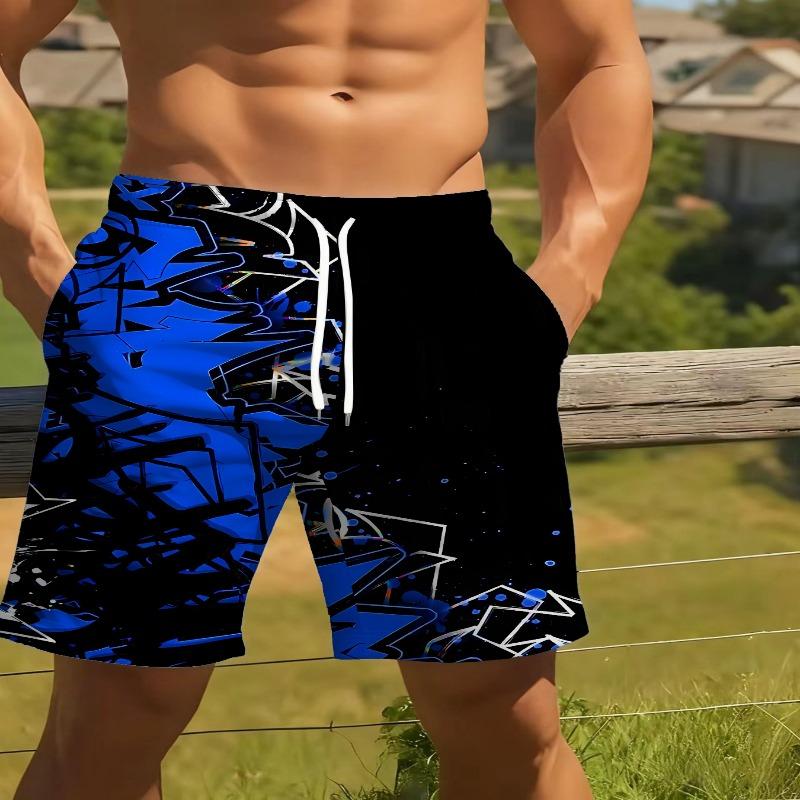 Men's 3D letter printed beach shorts