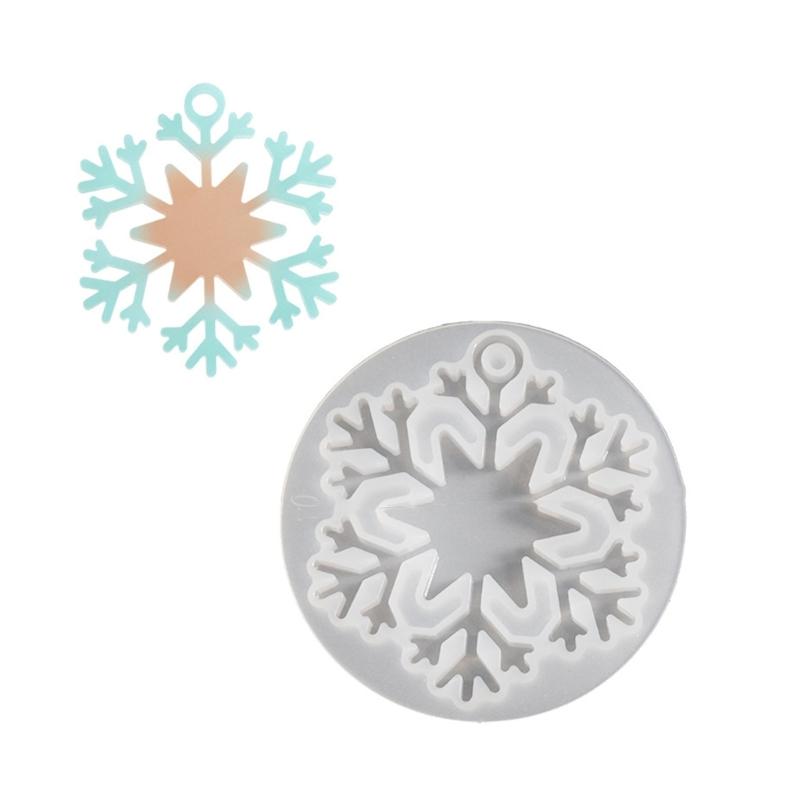 Premium Silicones Snowflake Pendant Molds High Temperature Resistant For Handmade Soap Candle Christmas Craft
