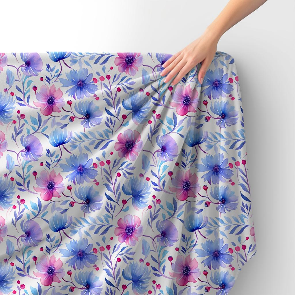 Royal Samt Stoff Polyester Zum Nähen - Motiv Blumen - Rdx2163