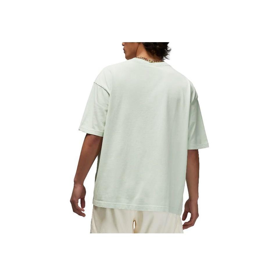 Jordan Solid Color Brand Logo Crew Neck Pullover Short Sleeve Drop Shoulder T-Shirt Men Tops Frost-Light-Grass-Green DZ0605-321