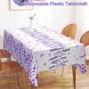 Spring Summer Purple Lavender Plastic Tablecloth Wedding Party Decor Spring Floral Rectangle Table Cloth Dining Table Decor