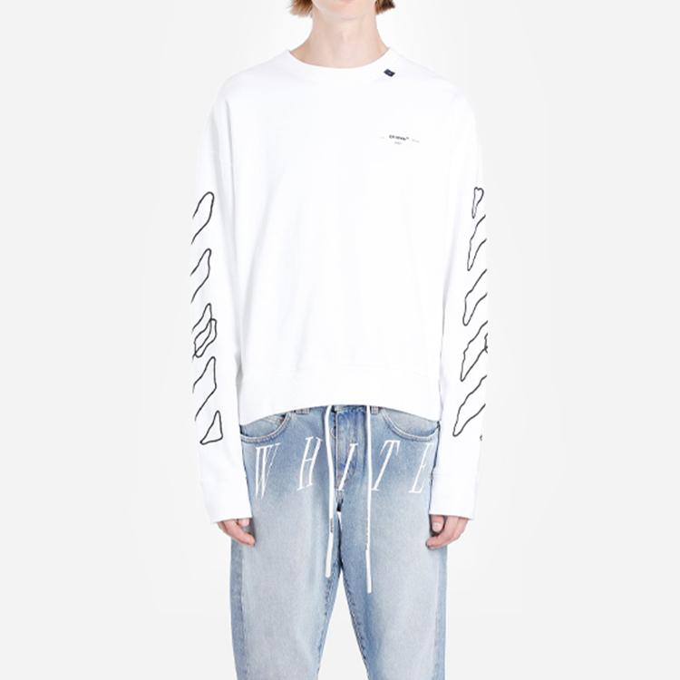 Off-White Abstract Logo Sweatshirt White Men Tops OMBA035F19E300110110