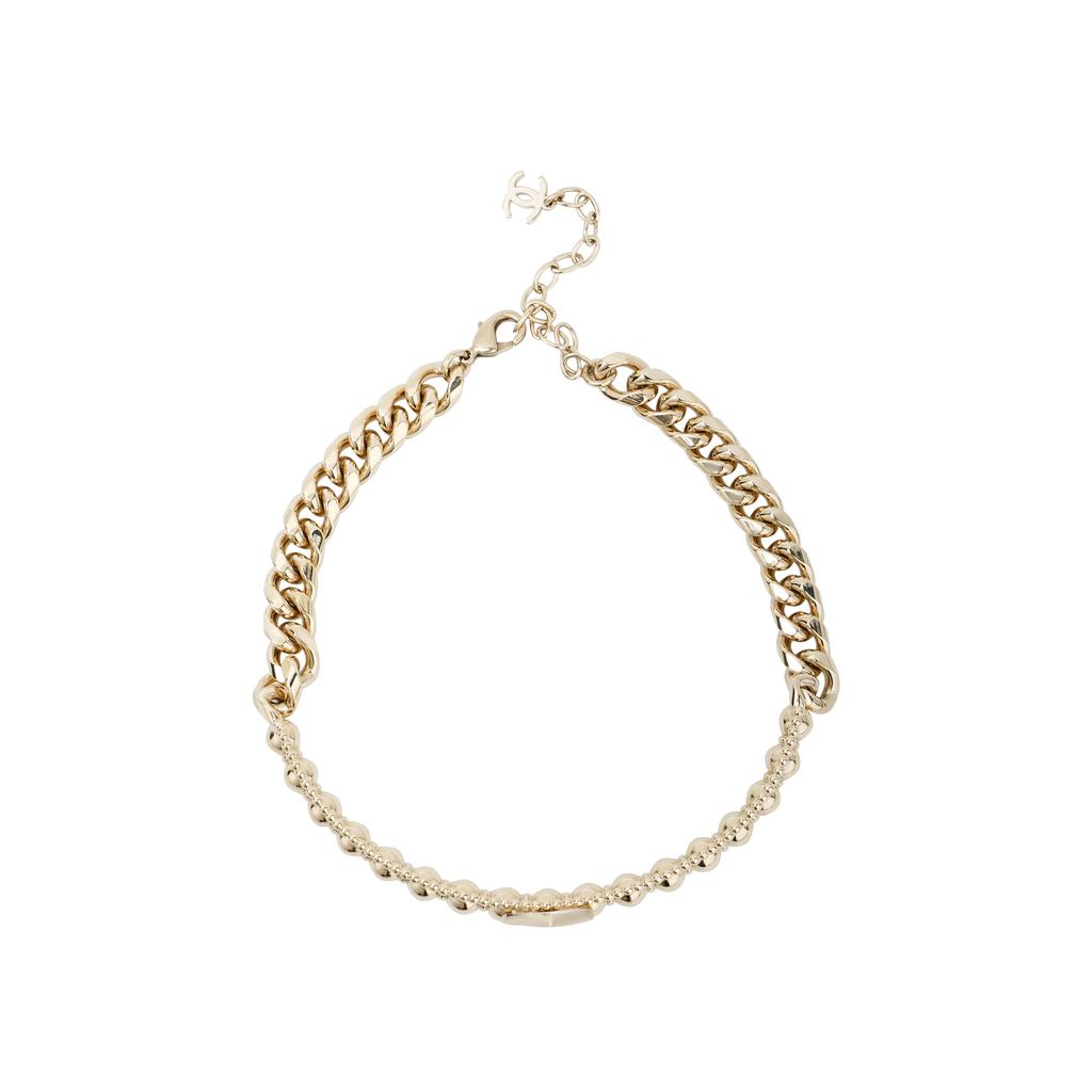 Chanel Double C Choker Necklace Women Necklace Gold AB7791-B07488-NG677