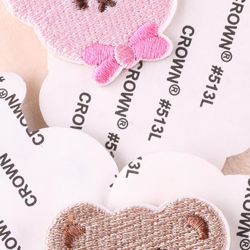 Self-Adhesive Cartoon Bear Embroidery Patch for DIY Scrapbook