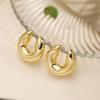 HECHENG,Simple INS Style 18K Golden Plated Copper Ear Clips Safety No Hole Unisex Couple Jewellery 1 Pair