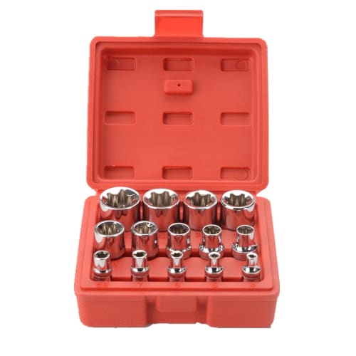 

14-Piece E-Type Torx Socket Set, Star, Flower, 1/4 , 3/8 , 1/2 , Car Repair Tools, E4, E5, E6, E7, E8, E10, E11, E12, E14, E16, E18, E20, E22, E24