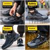 Fashion Rotating Button Safety Shoes Men Steel Toe Sneaker Air Cushion Work Shoes Breathable Non-slip Work Safety Boots Protective Shoes