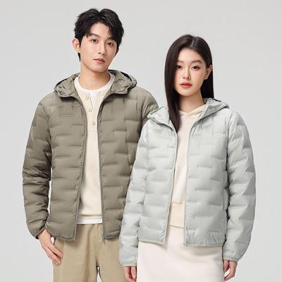 Unisex Lightweight Hooded Down Jacket, Short Style - New for Winter 2025, Warm and Loose-Fit Design for Outdoor Wear
