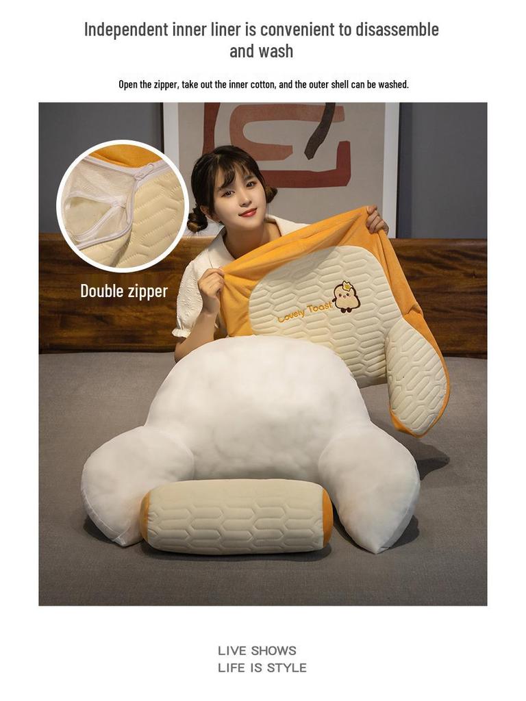 Large Latex Backrest Pillow: Soft Headboard Cushion for Bed, Sofa, Dorm, or Tatami.