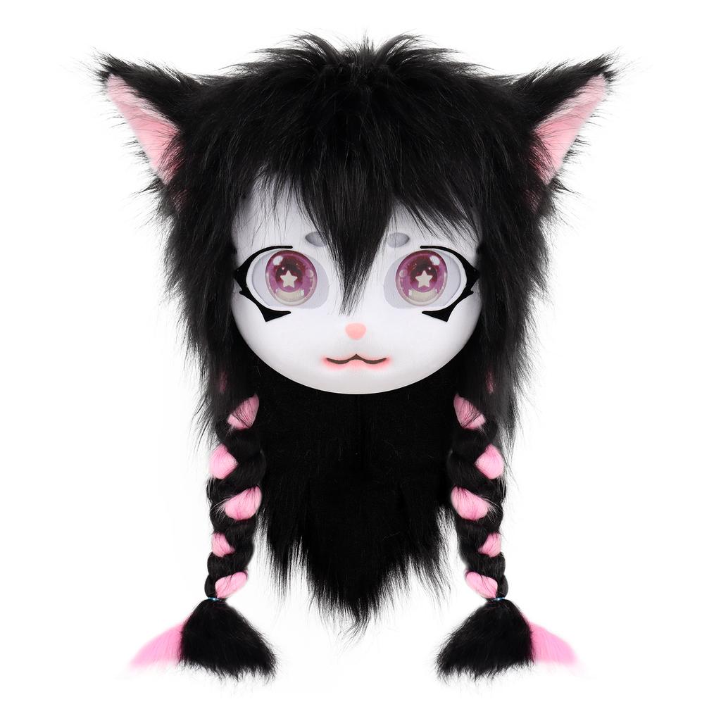 Animal Head Cat Fursuit Cut Mask Halloween Cosplay Party Costume Props