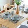Set of 4 Farmhouse Animal Placemats - Retro Rustic Barn Design with Teal Green, Brown & Beige Accents, Non-Slip Polyester Table