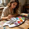 Keramik-Muschel-Farbpalette, Tragbares Kunsttablett für Aquarell und Acryl, Kreatives Ozean-Design-Farb-Mischbrett für Künstler