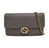 [Pre-Owned] Double G Series Double G Logo Snap Closure Leather Woc Chain Bag - Very Good #R80CUI
