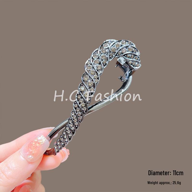 Elegant Rhinestone & Pearl Butterfly Tassel Hairpin - Women's Updo Clip