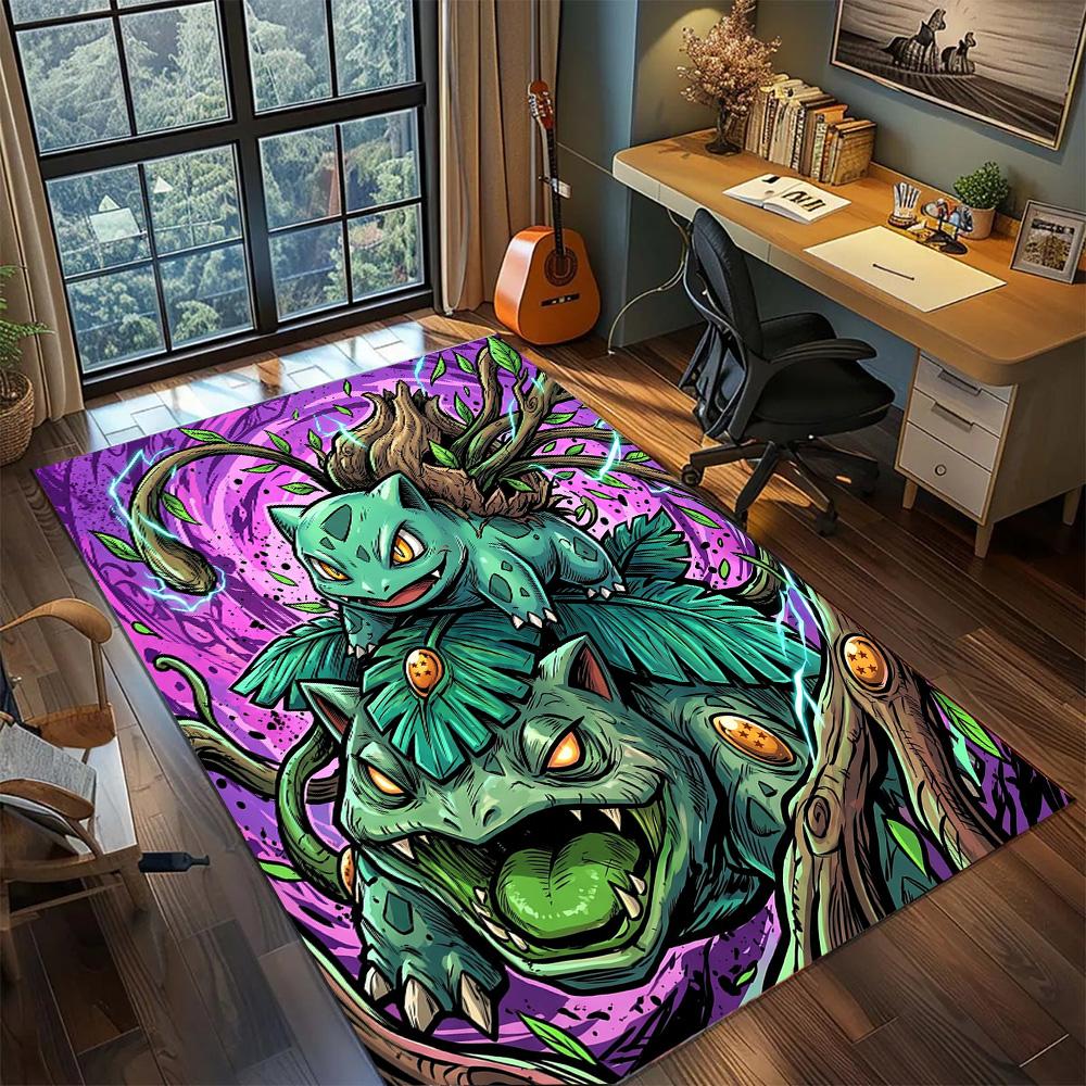Bulbasaur Large Area Non Slip Floor Mat Washable Rug Carpet for Gamer Room Bedroom Home Decor.-TING