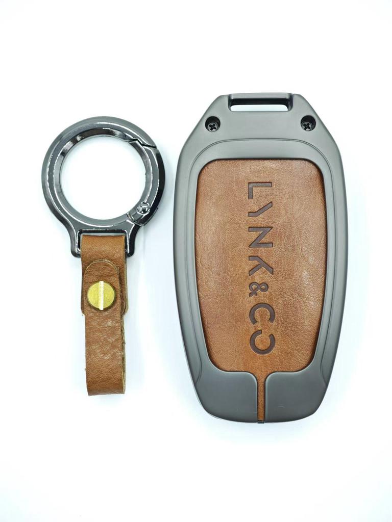 New Genuine Leather Alloy Key Case for Lynk & Co Models 01, 03, 05, 06