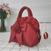 1pc Women's Floral Bow Handbag - Medium Zipper Closure Summer Tote, Durable Polyester with Spacious Interior, Hand Wash/Dry Clean