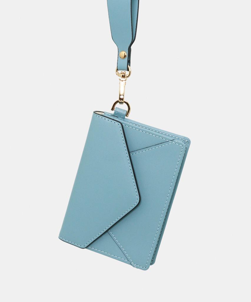 Matt Post Steen Leather Keyring Card Wallet Sky Blue