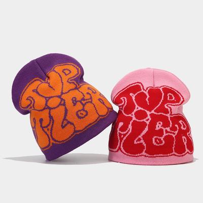Autumn and Winter New Jacquard Love Letter Pullover Hat Men's and Women's Adult Wool Knitted Hat Cold Hat