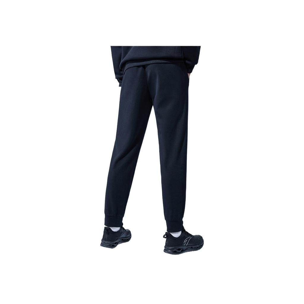 Anta Solid Color Cuffed Casual Sports Pants Men Bottoms Black 152317307-1