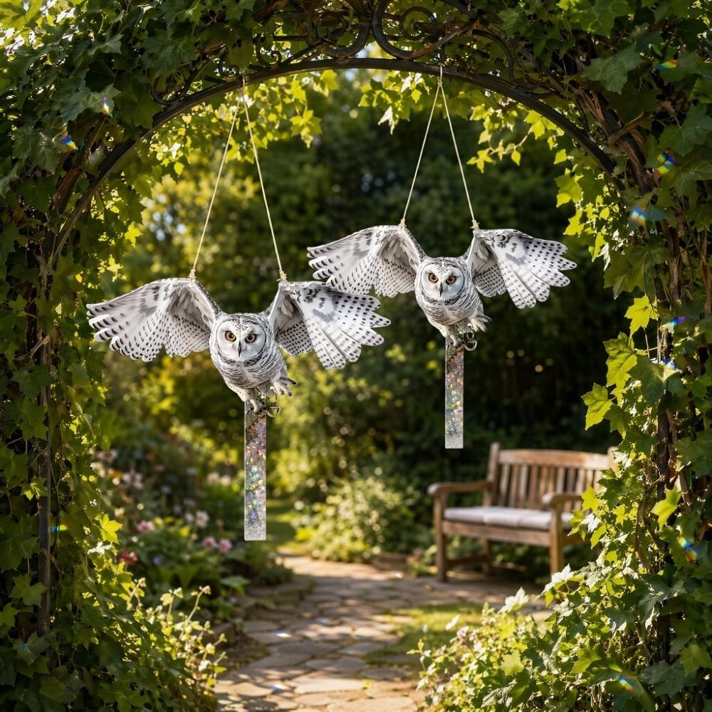 2D Flat Fake Bird Scare Device Acrylic Bird Repeller Bird Repel Owl Scarecrow Garden Decoration