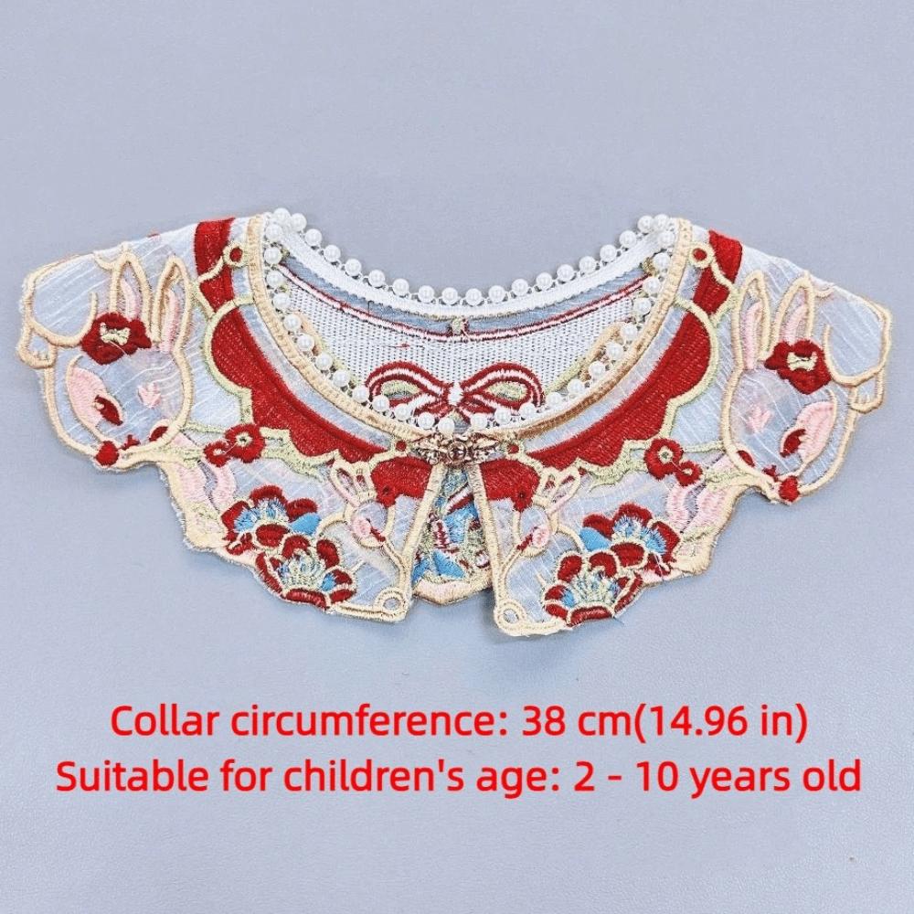Elegant Hanfu Shawl Floral Pattern Chinese Style Hanfu Shoulder Collar Vintage Traditional Yunjian Round Neck Costume Accessory