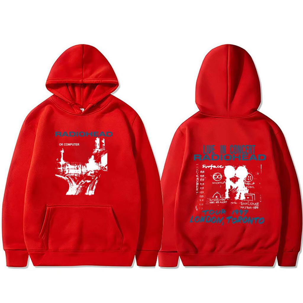 Rock Band Radiohead OK Computer Tour 1997 Hoodie Men Women Hip Hop Oversized Hooded Sweatshirt Streetwear
