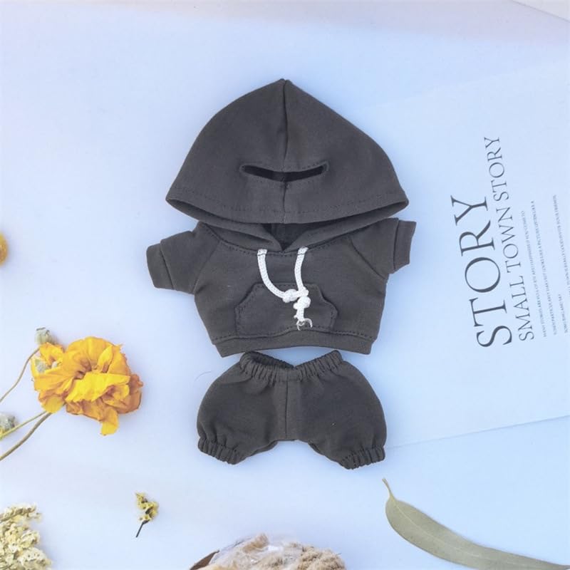 AXLUCE Plush Toy Clothes 16cm Hoodie and Pants (Dark Gray)