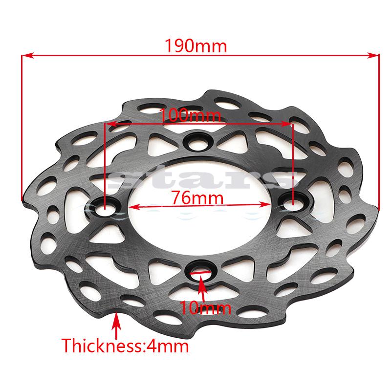 Front and rear brake disc rotor 190mm for 110cc 125cc Huayang Bosvel T8 Off-Road Dirt Bike Accessories Four Pit Dirt Bike ATV