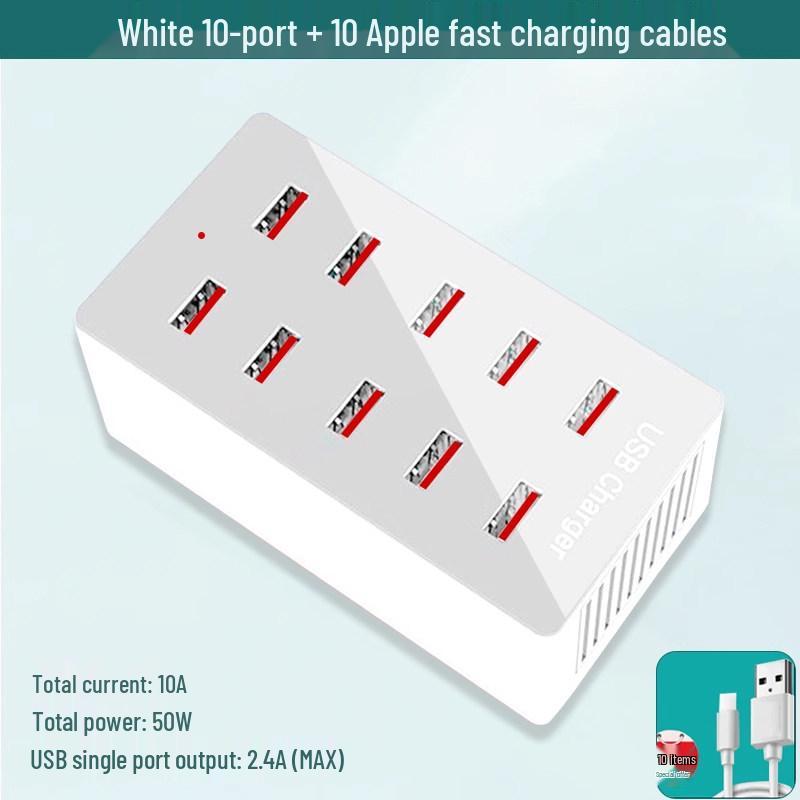 Multi-Port USB Charger Station: Fast Desktop Charger with 10, 20, or 50 Ports for Phones