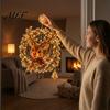 Christmas Party Ornament Suction Cup Window Light, 7.8-Inch Double-Layer Warm LED Wall Hanging Decor Battery Powered Light for Holiday Glass Windows,