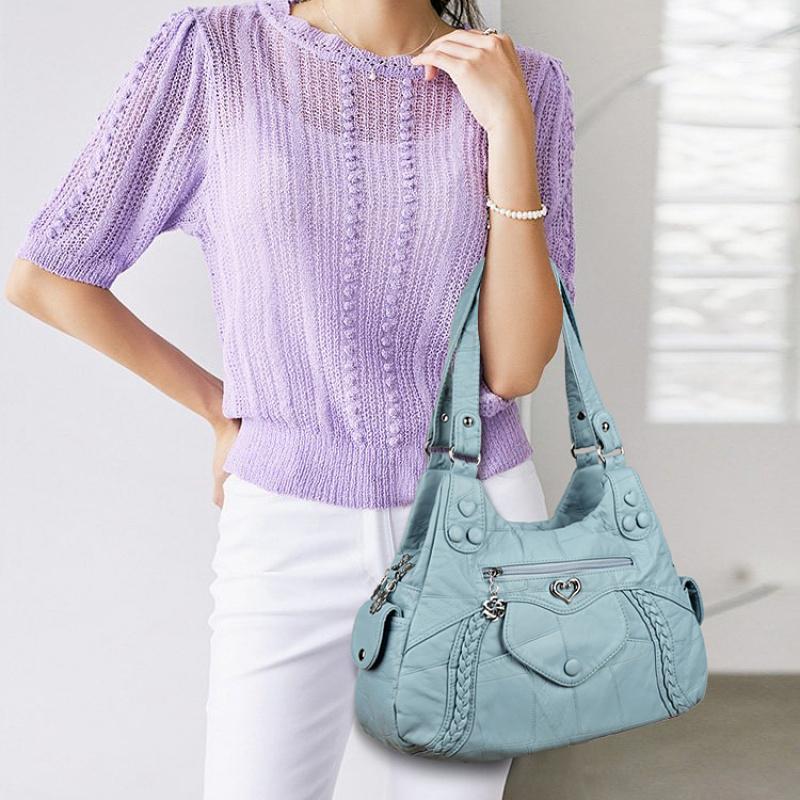 Damen Einzelschultertasche 2025 Sommer Weiches Leder Designer Handtasche Marken Tragetasche Große Kapazität Lässige Damenhandtaschen