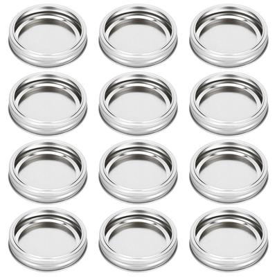 12Pcs Stainless Steel Split Type Glass Jar Lids Round Leakproof Sealing Covers Kitchen
