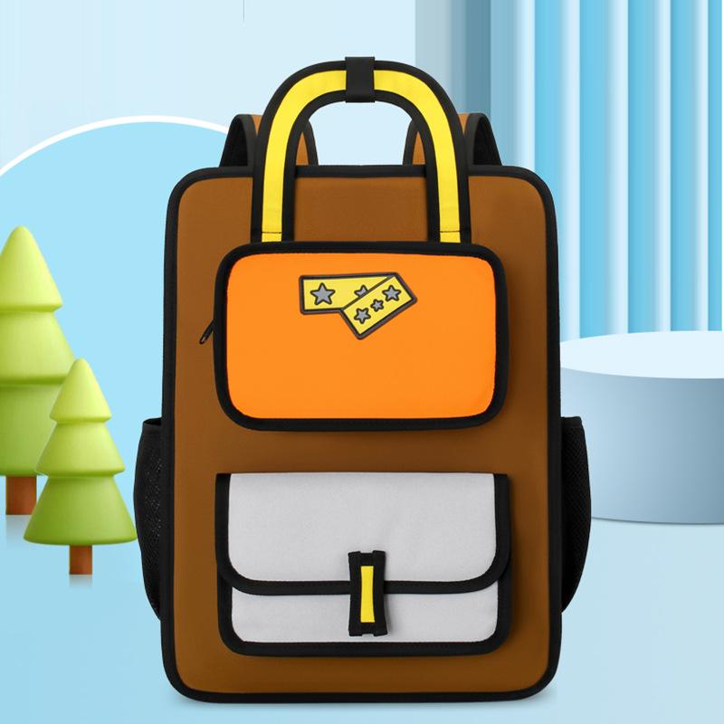 Schoolbag new personality two-dimensional student backpack off-campus tutoring make-up class printed LOGO three-dimensional comic bag