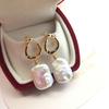 European and American Style14k Gold-plated, Dazzling Baroque Pearl Earrings Ran Freshwater Pearl Earrings