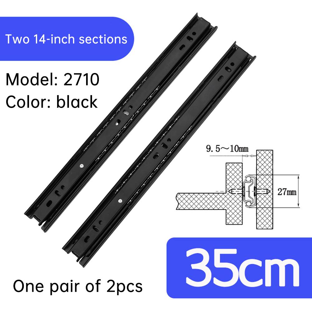 27MM Thickened Two Section Slide Rail Cold Rolled Steel Drawer Slides Close Drawer Track Rail Sliding Furniture Hardware